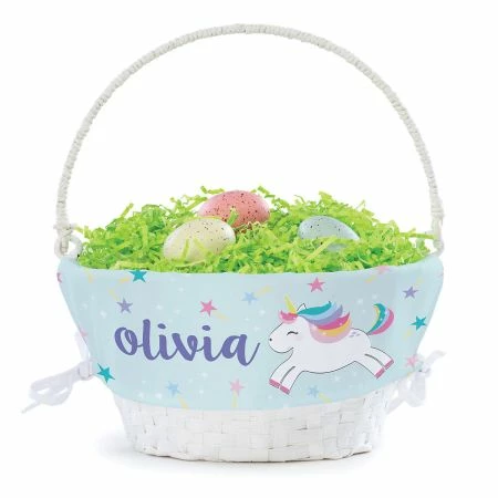 Personalized Unicorn Easter Basket With Liner 1 Personalized Unicorn Easter Basket With Liner