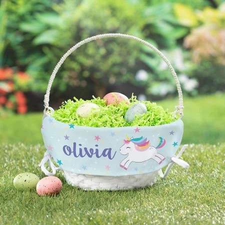 Personalized Unicorn Easter Basket With Liner 2 Personalized Unicorn Easter Basket With Liner - Image 2