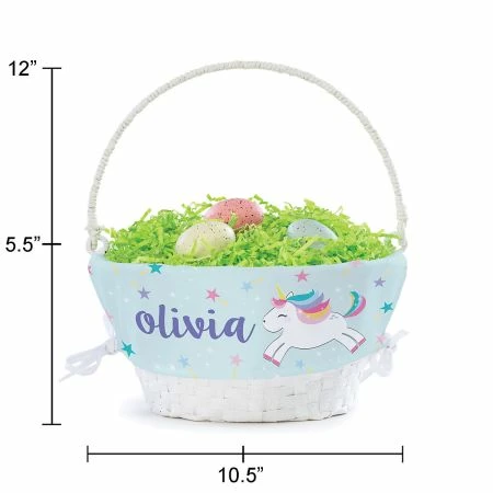 Personalized Unicorn Easter Basket With Liner 3 Personalized Unicorn Easter Basket With Liner - Image 3