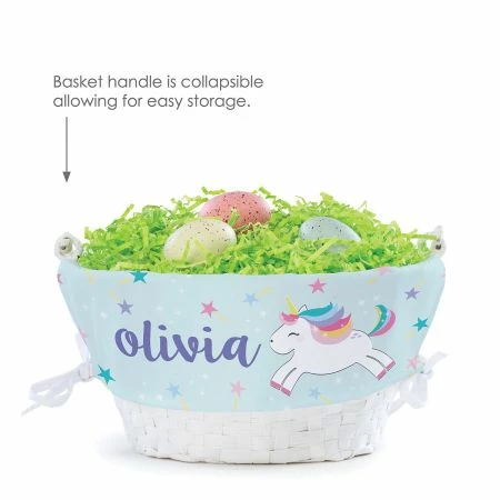 Personalized Unicorn Easter Basket With Liner 4 Personalized Unicorn Easter Basket With Liner - Image 4