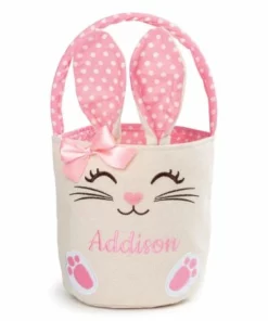 Personalized Pink Bunny Easter Basket