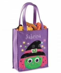 Halloween Personalized Light-up Witch Tote Bag