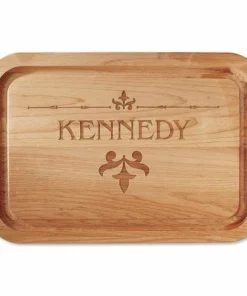 Fleur De Lis Red Alder Engraved Wood Cutting Board