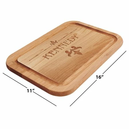 Fleur De Lis Red Alder Engraved Wood Cutting Board 2 Fleur De Lis Red Alder Engraved Wood Cutting Board - Image 2