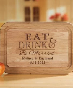 Eat, Drink, Be Married Engraved Wood Cutting Board -Department Store 814472 06
