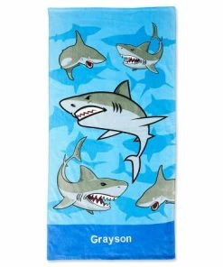 Sharks Personalized Beach Towel