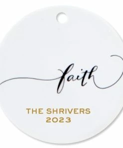 Personalized Faith Round Christmas Ornaments