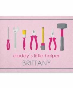 Daddy's Little Girl Helper Personalized Garage Doormat