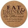 Eat, Drink, And Be Married Round Cork Personalized Trivet