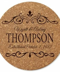Established In… Round Cork Personalized Trivet