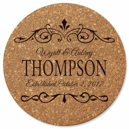 Established In… Round Cork Personalized Trivet 1 Established In… Round Cork Personalized Trivet