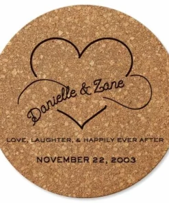 Happily Ever After Round Cork Personalized Trivet