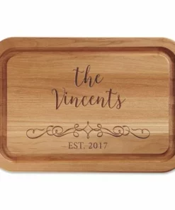 Vine-Design Engraved Wood Cutting Board