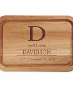 Initial With Name Engraved Wood Cutting Board