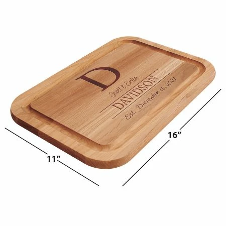 Initial With Name Engraved Wood Cutting Board 2 Initial With Name Engraved Wood Cutting Board - Image 2