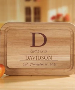 Initial With Name Engraved Wood Cutting Board 11 Initial With Name Engraved Wood Cutting Board -Department Store 816704 06