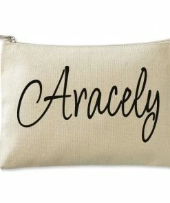 First Name Zippered Personalized Canvas Pouch