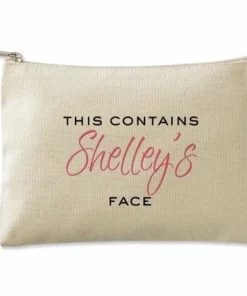 This Contains Zippered Personalized Canvas Pouch