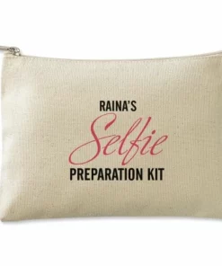 Selfie Prep Kit Zippered Personalized Canvas Pouch
