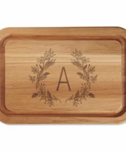 Floral Laurel Engraved Wood Cutting Board