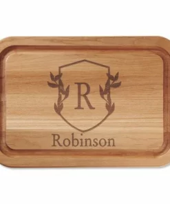 Scholar Crest Engraved Wood Cutting Board