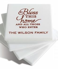 Bless This Home Custom Ceramic Coasters