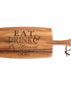 Eat, Drink & Be Married Engraved Wood Paddle Cutting Board