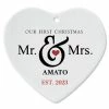 Mr. And Mrs. First Ceramic Personalized Christmas Ornament