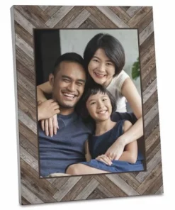 Chevron Personalized Wood Photo Plaque