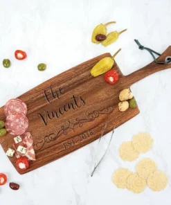 Vine-Design Engraved Wood Paddle Cutting Board -Department Store 817470 04
