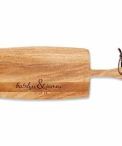 Couples First Engraved Wood Paddle Cutting Board