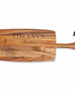 Vineyard Engraved Wood Paddle Cutting Board