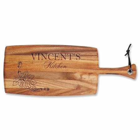 Vineyard Engraved Wood Paddle Cutting Board 1 Vineyard Engraved Wood Paddle Cutting Board