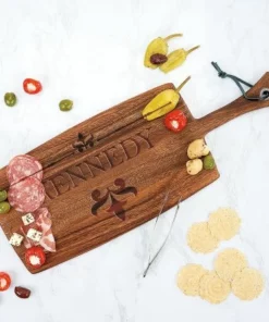 Fleur De Lis Engraved Wood Paddle Cutting Board 8 Fleur De Lis Engraved Wood Paddle Cutting Board -Department Store 817479 04