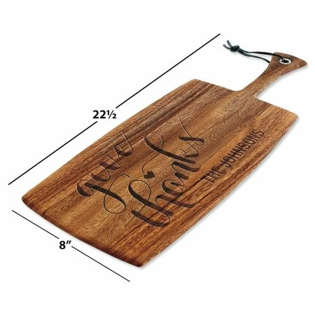 Give Thanks Engraved Wood Paddle Cutting Board 2 Give Thanks Engraved Wood Paddle Cutting Board - Image 2