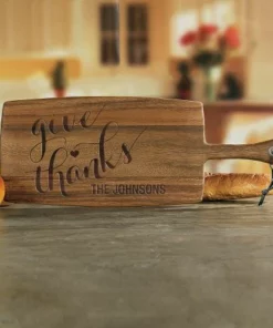 Give Thanks Engraved Wood Paddle Cutting Board 9 Give Thanks Engraved Wood Paddle Cutting Board -Department Store 817483 05