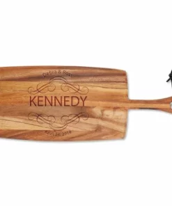 Scroll Engraved Wood Paddle Cutting Board