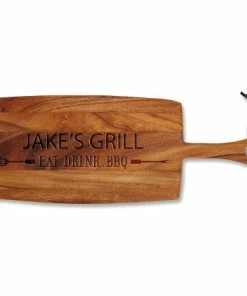 Eat, Drink, BBQ Engraved Wood Paddle Cutting Board