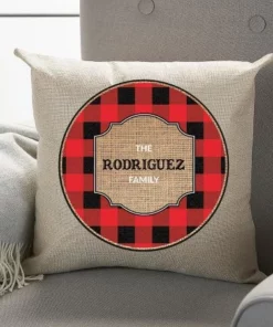 Plaid Personalized Pillow -Department Store 817574 03