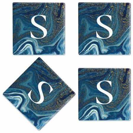 Blue Marble Personalized Ceramic Coasters 1 Blue Marble Personalized Ceramic Coasters