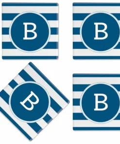 Stripe Personalized Ceramic Coasters