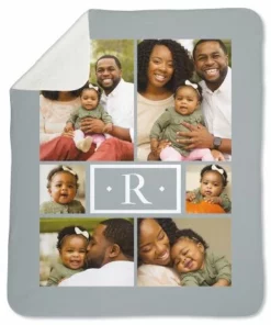 Sherpa Monogram Photo Throw