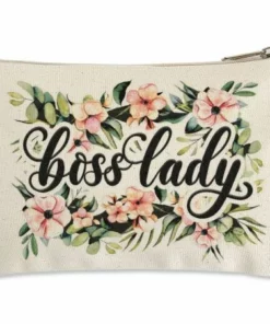 Boss Lady Zippered Canvas Pouch