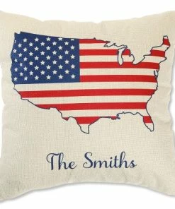 USA Canvas Personalized Pillow