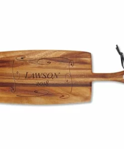 Swirl Engraved Wood Paddle Cutting Board