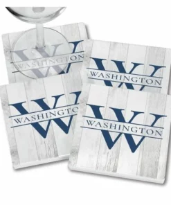 Personalized Whitewashed Woodgrain Coasters