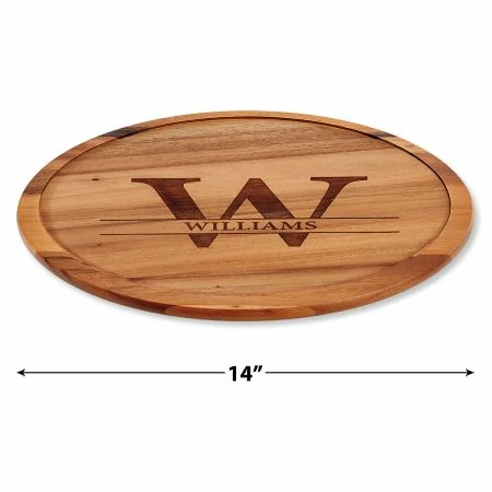 Initial Last Name Personalized Acacia Wood Lazy Susan 2 Initial Last Name Personalized Acacia Wood Lazy Susan - Image 2
