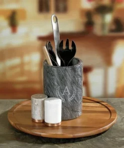 Initial Last Name Personalized Acacia Wood Lazy Susan 10 Initial Last Name Personalized Acacia Wood Lazy Susan -Department Store 817938 05