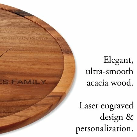 Give Thanks Personalized Acacia Wood Lazy Susan 3 Give Thanks Personalized Acacia Wood Lazy Susan - Image 3