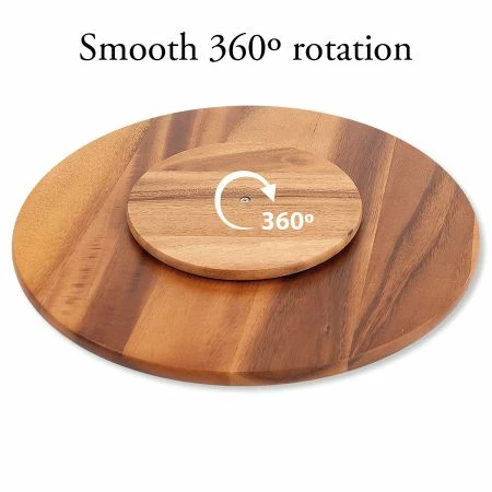 Give Thanks Personalized Acacia Wood Lazy Susan 4 Give Thanks Personalized Acacia Wood Lazy Susan - Image 4